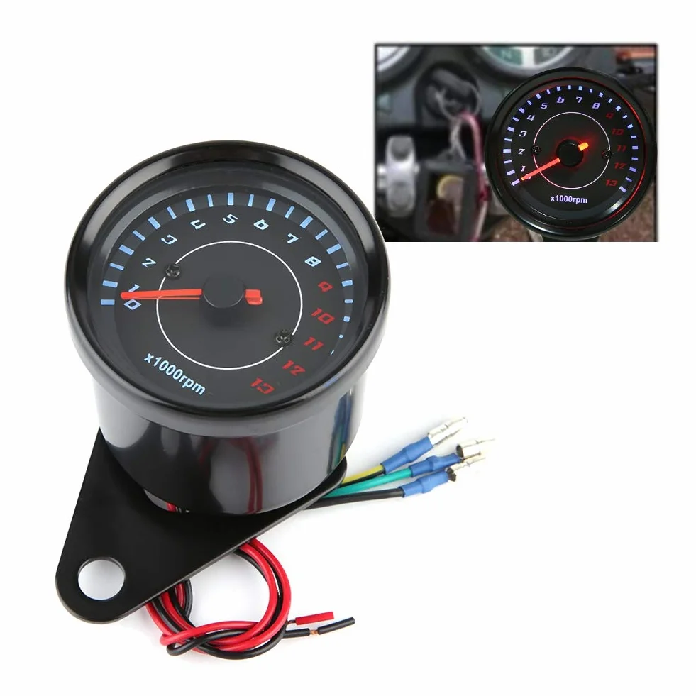 Obrotomierz elektroniczny-obrotomierz KIMISS Obrotomierz motocyklowy, uniwersalny obrotomierz DC 12V Podświetlenie LED Obrotomierz motocyklowy Elektroniczny obrotomierz Elektroniczny miernik