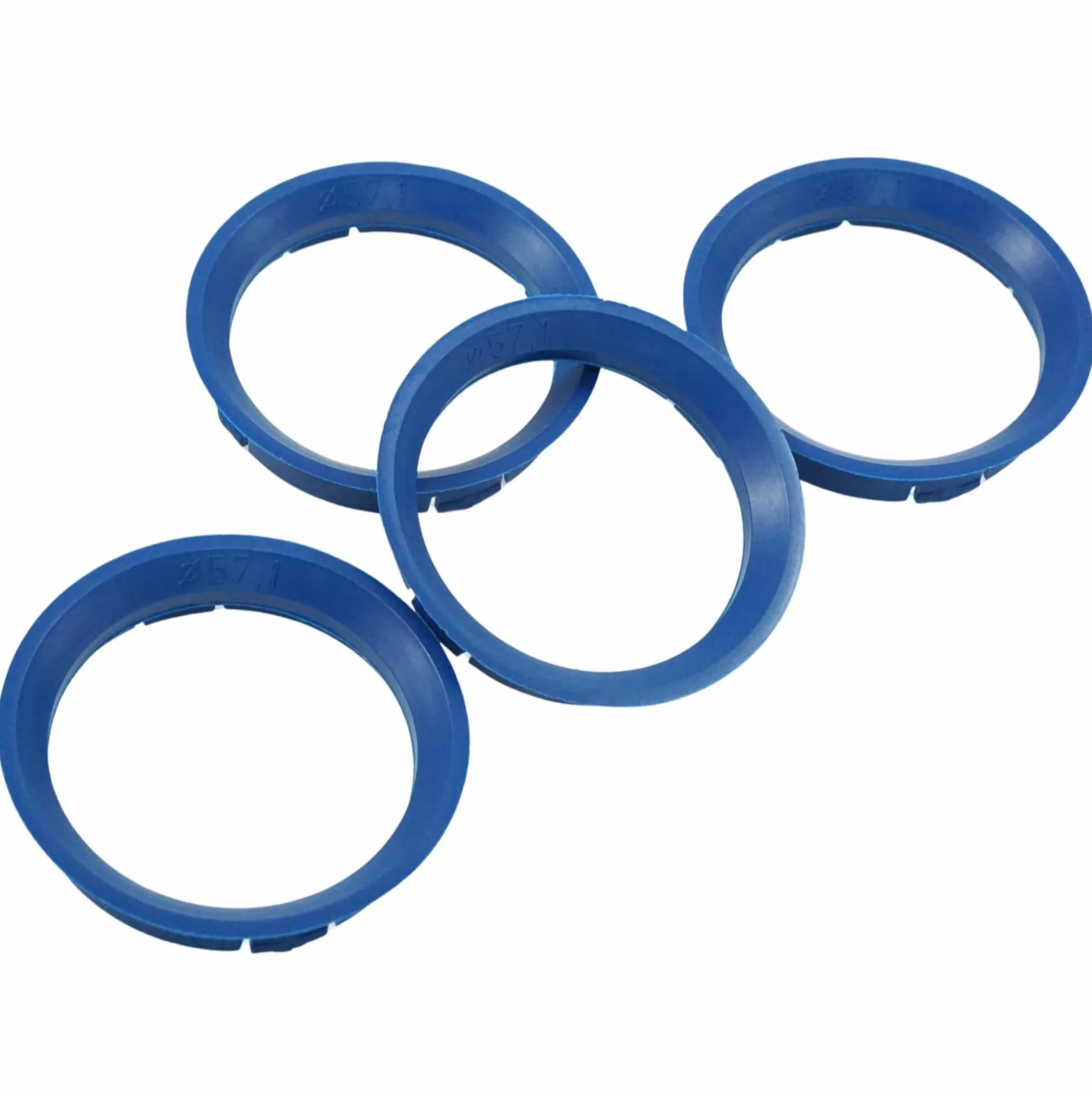 4 x pierścień centrujący 63,3-57 mm, 1 niebieskie 63,3 mm do 57,1 mm, kompatybilne z VW, Seat, Skoda, Audi