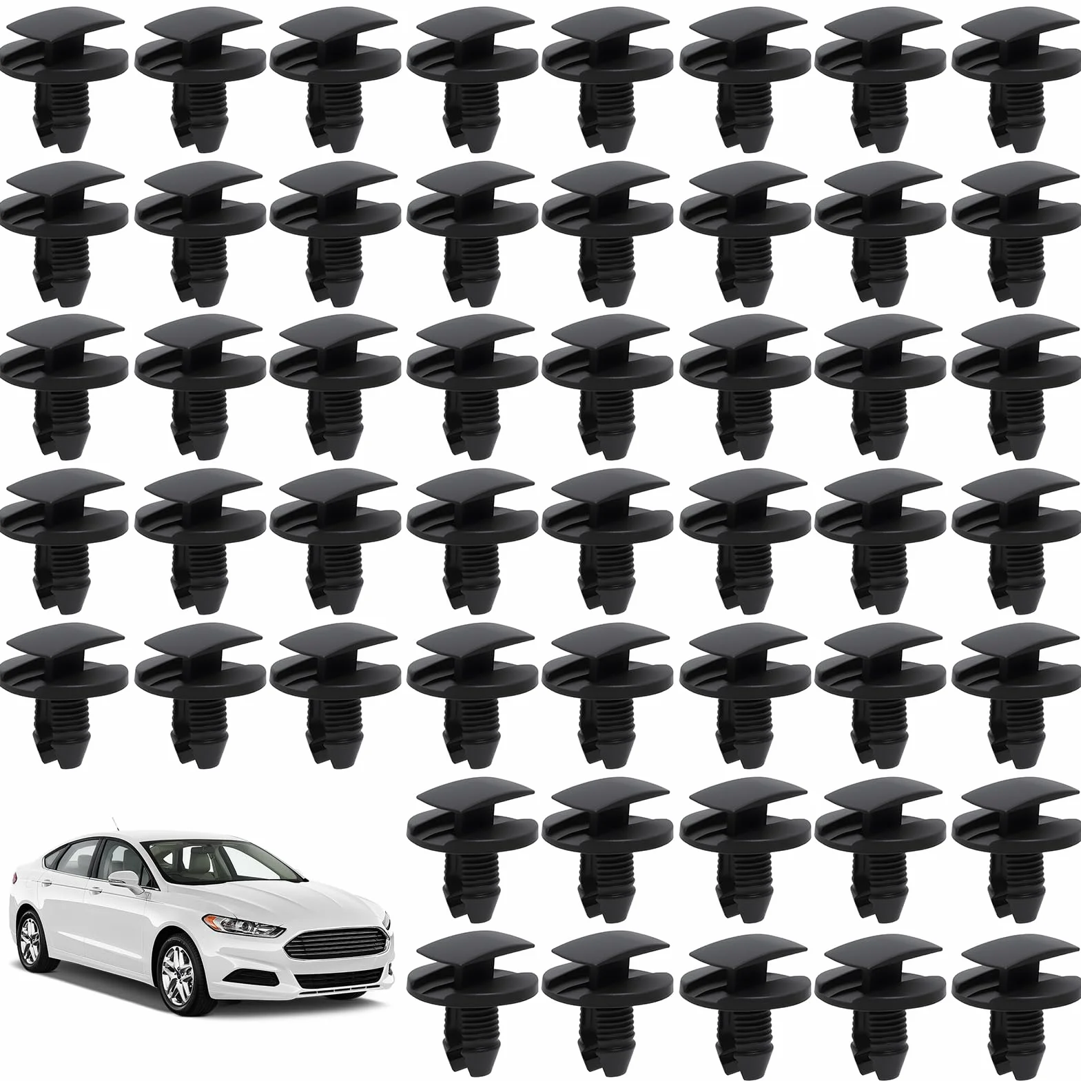 50 klipsów mocujących Parechocs 8565.53 1609267280, klipsy samochodowe do Citroen Peugeot Jumpy Berlingo C3 C4 C5 C6 Clio 2 206 307 308 Expert, plastikowe nity samochodowe, mocowanie błotnika