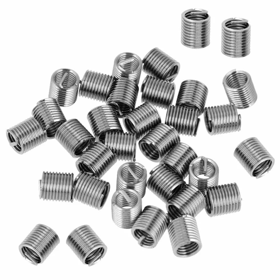 Zestaw do naprawy gwintów M5 x 0,8 mm, zestaw do naprawy gwintów ze stali nierdzewnej, zestaw naprawczy do gwintów do naprawy samochodu, 30 sztuk M5 x 0,8 mm, zestaw narzędzi ręcznych do naprawy samochodu