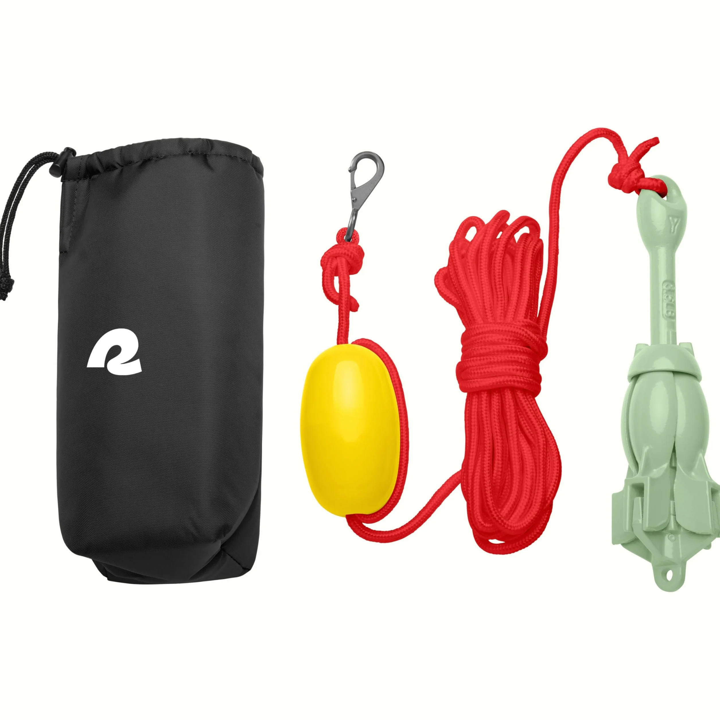 Retrospec Mainstay 1,6 kg składany zestaw kotwicy winogronowej z liną 26 m, boją PP, wodoodporną torbą podróżną i rdzą karabińczykiem i kotwicą do nadmuchiwanych desek wiosłowych, doków i kajaków
