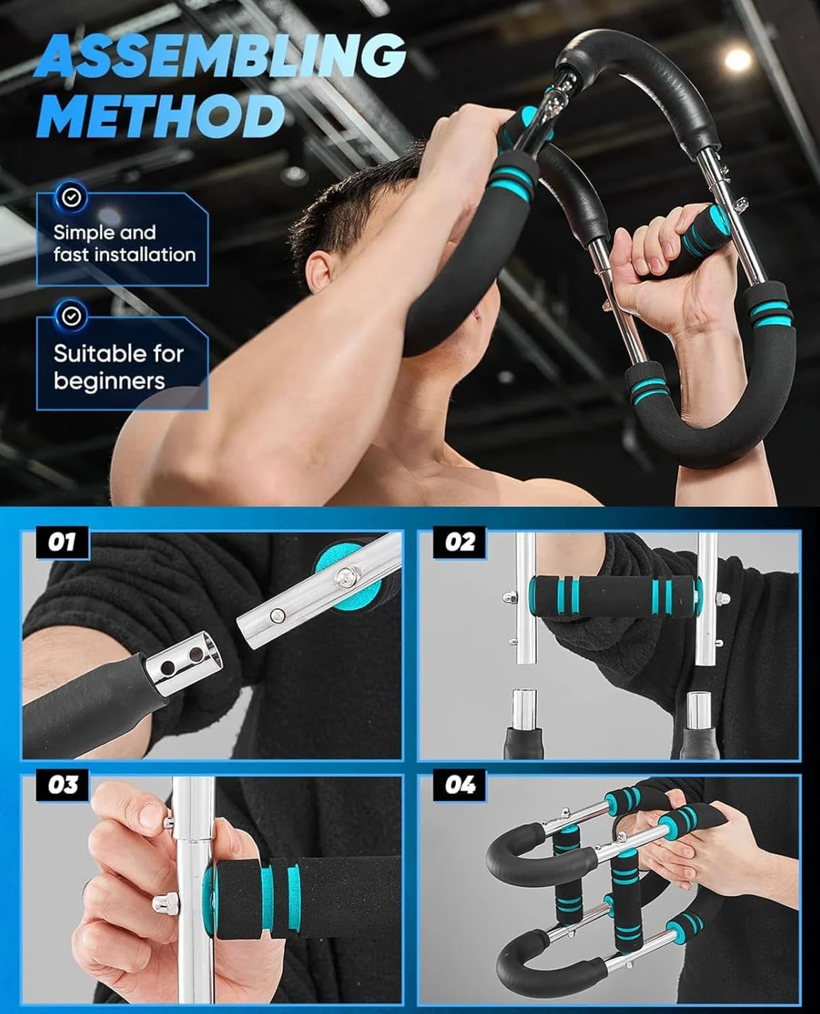 Twister Arm Trainer, 40-100lb Regulowany Sprzęt Do ćwiczeń Klatki Piersiowej, Trener Ramion, Twister Arm Trainer, Przenośny Drążek Power Twister, Odłączana Konstrukcja Fitness Anywhere