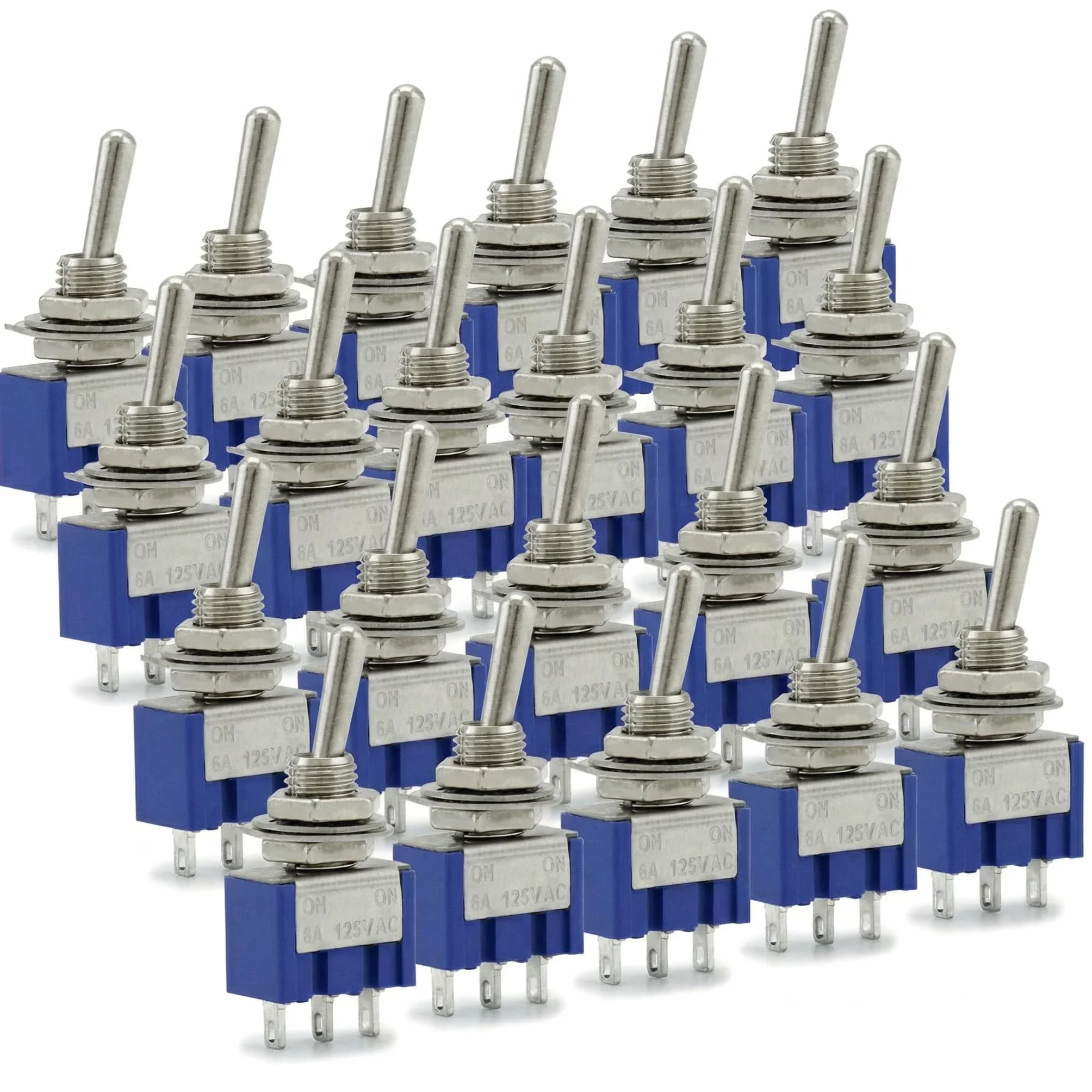 QWORK Mini przełącznik dwupozycyjny SPST AC 125V 6A ON-ON 3 piny