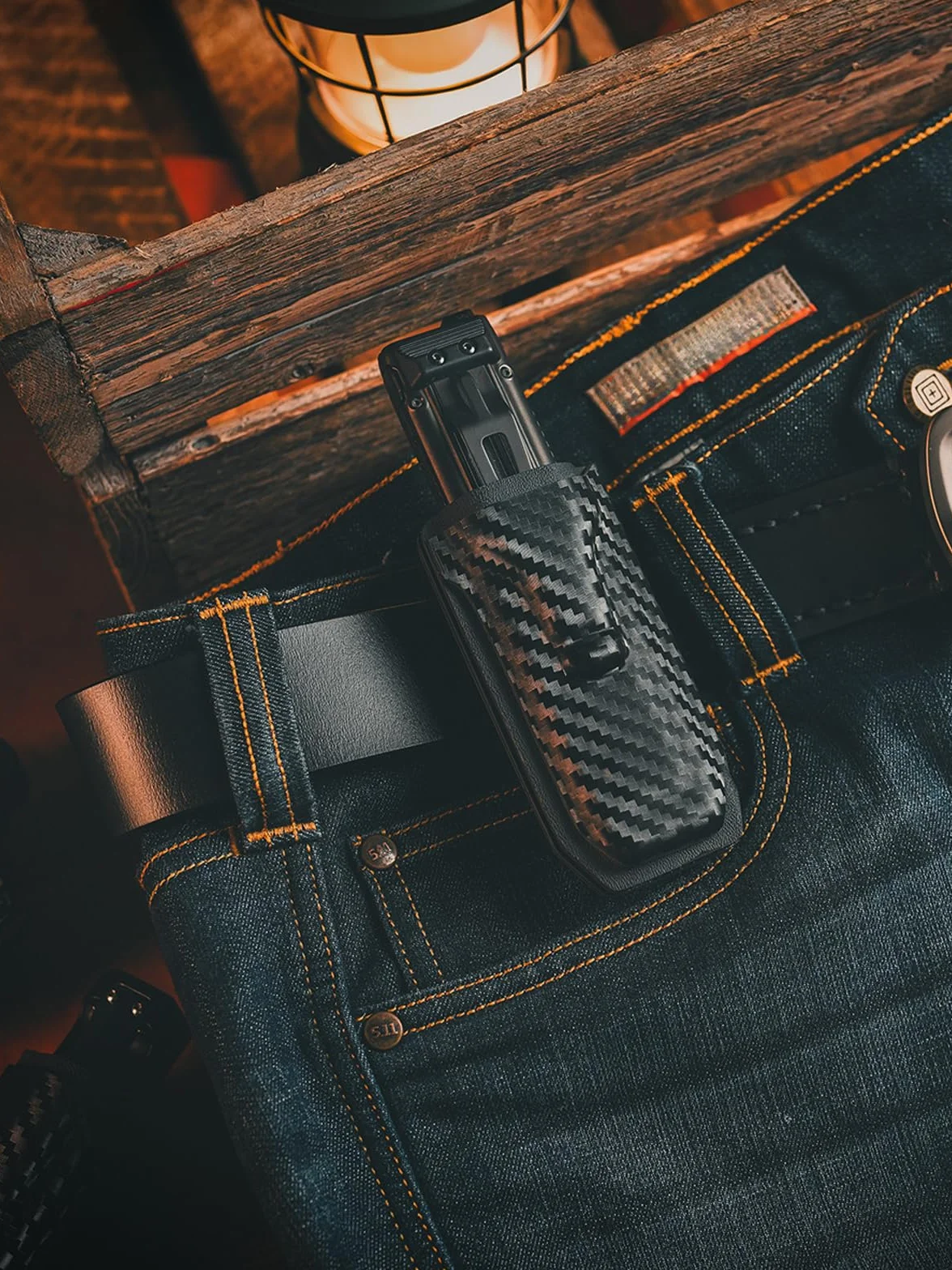 TACTICAL GEEK TX5 etui na latarkę NITECORE EDC27, torba na latarkę LED, etui na pasek, latarkę, osłona z klipsem na pasek z tyłu do paska, szybki dostęp do latarki