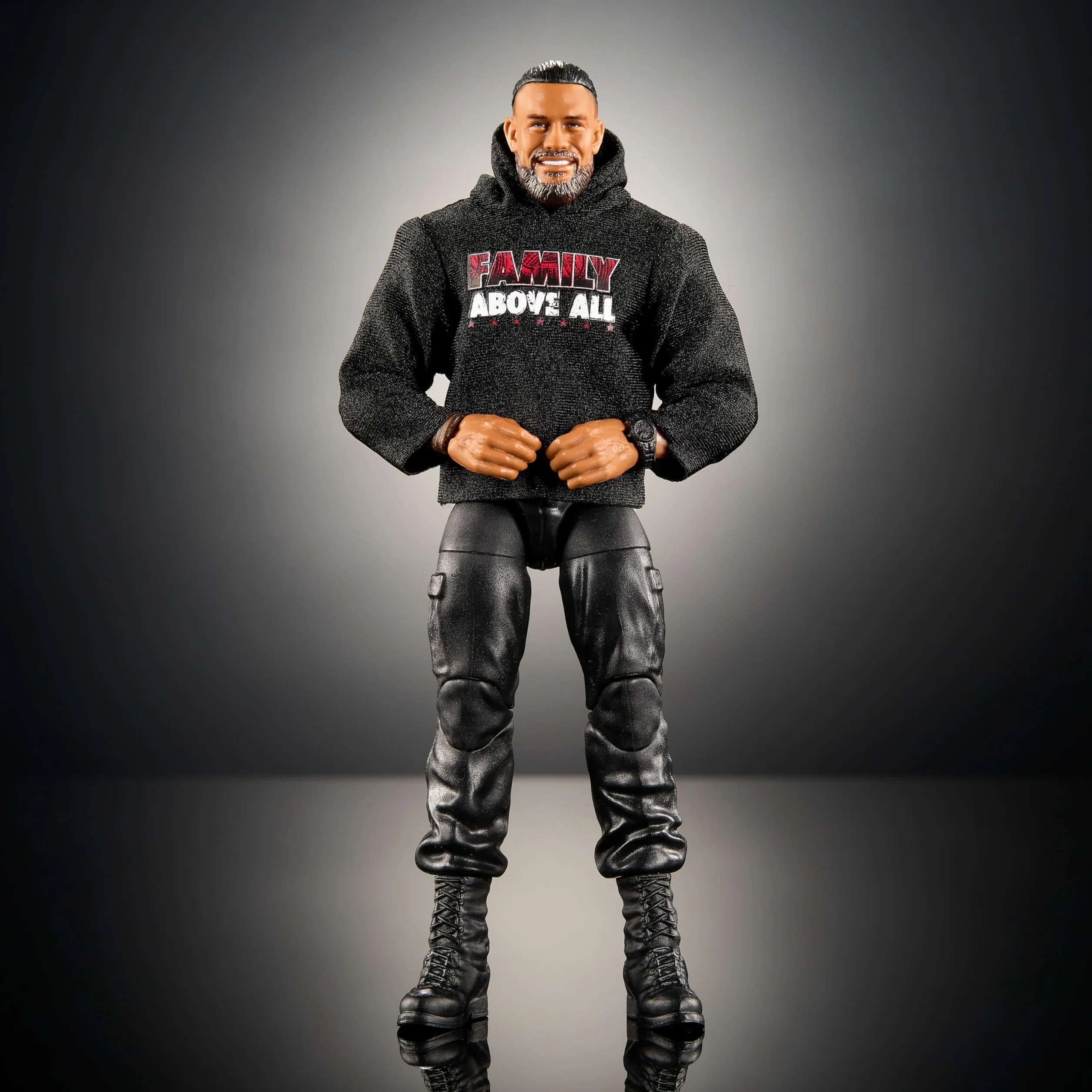Mattel WWE Elite figurka i akcesoria, seria #117 15 cm kolekcjonerska Roman Reigns z 25 punktami artykulacji i wymiennymi rękami