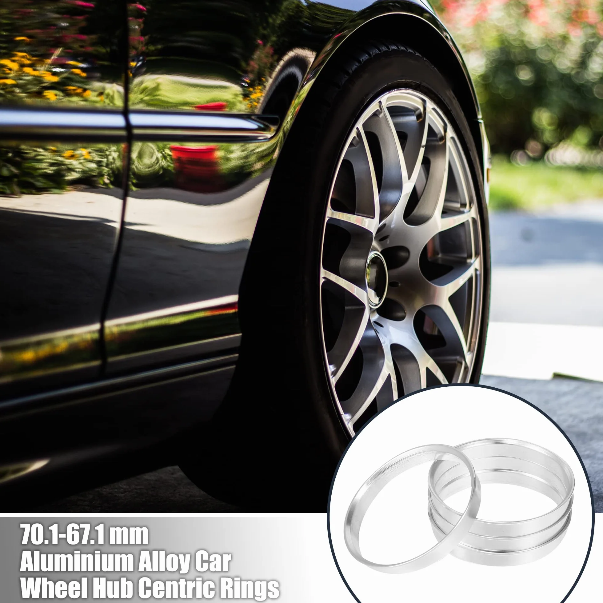 X AUTOHAUX 4 szt. 70,1 mm pierścienie centryczne piasty samochodowej ze stopu aluminium 67,1 mm