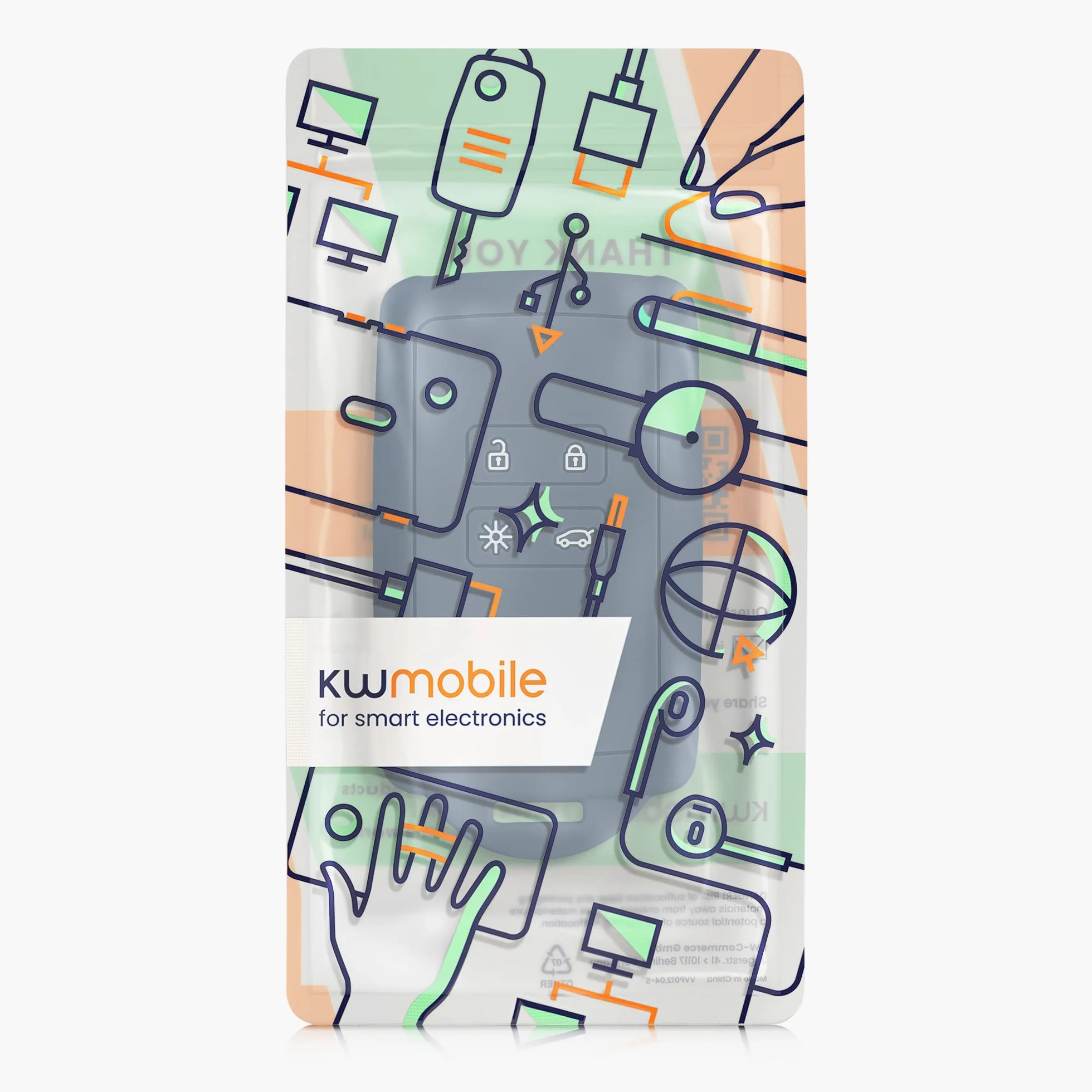 kwmobile Pokrowiec na kluczyk samochodowy kompatybilny z Renault 4-Tasten Smartkey Autoschlüssel (nur Keyless Go) - silikonowy pokrowiec ochronny na klucze z wbudowanym oczkiem - ciemny łupek