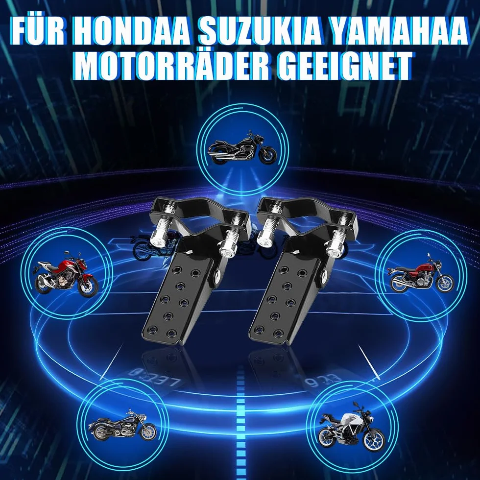 Podnóżki motocyklowe, podnóżki, rowery, pedały motocyklowe, pedały podnóżkowe, czarne, stylowe, montowane bezpośrednio w wygodnym punkcie obrotowym, wykonane z wytrzymałego metalu (czarne)
