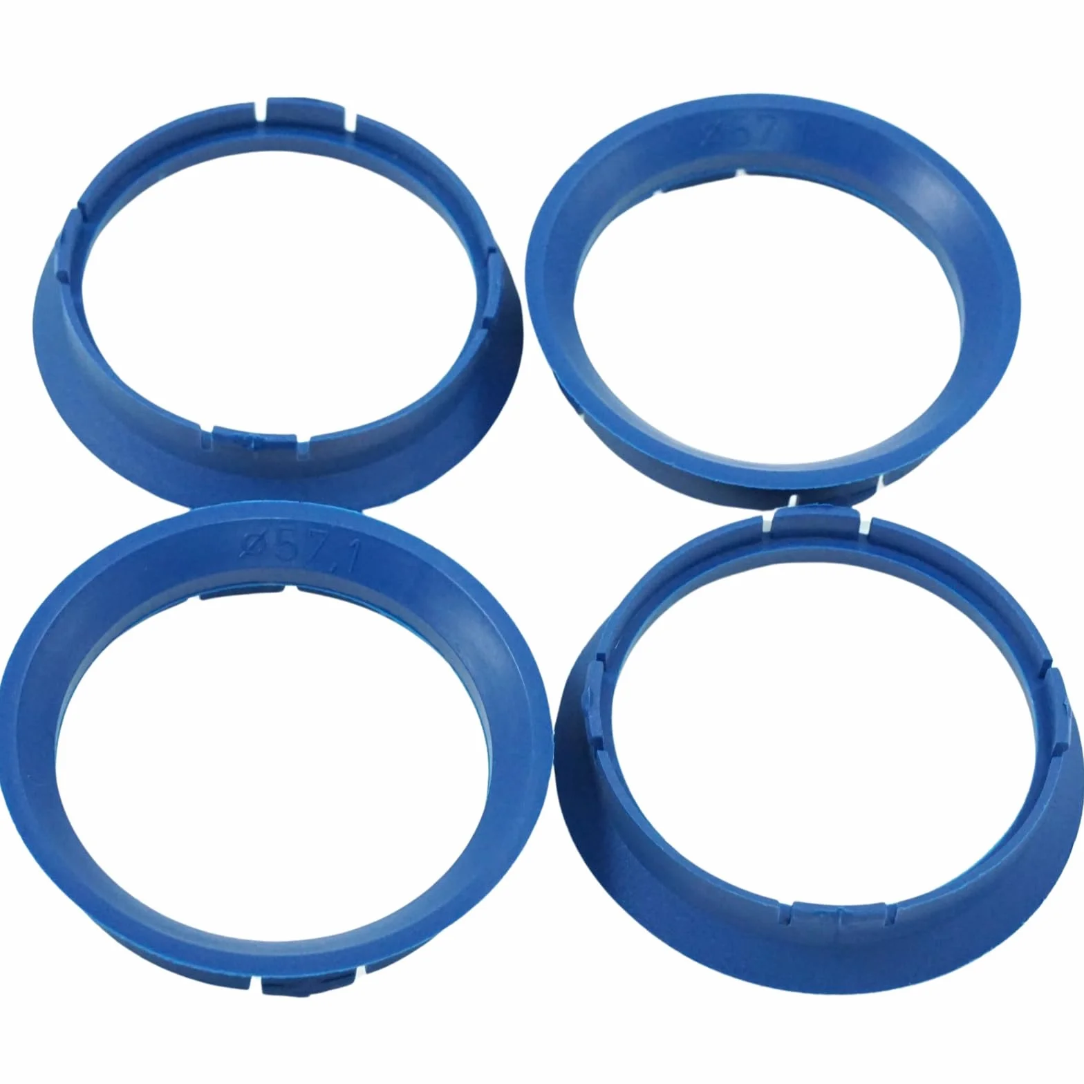 4 x pierścień centrujący 63,3-57 mm, 1 niebieskie 63,3 mm do 57,1 mm, kompatybilne z VW, Seat, Skoda, Audi