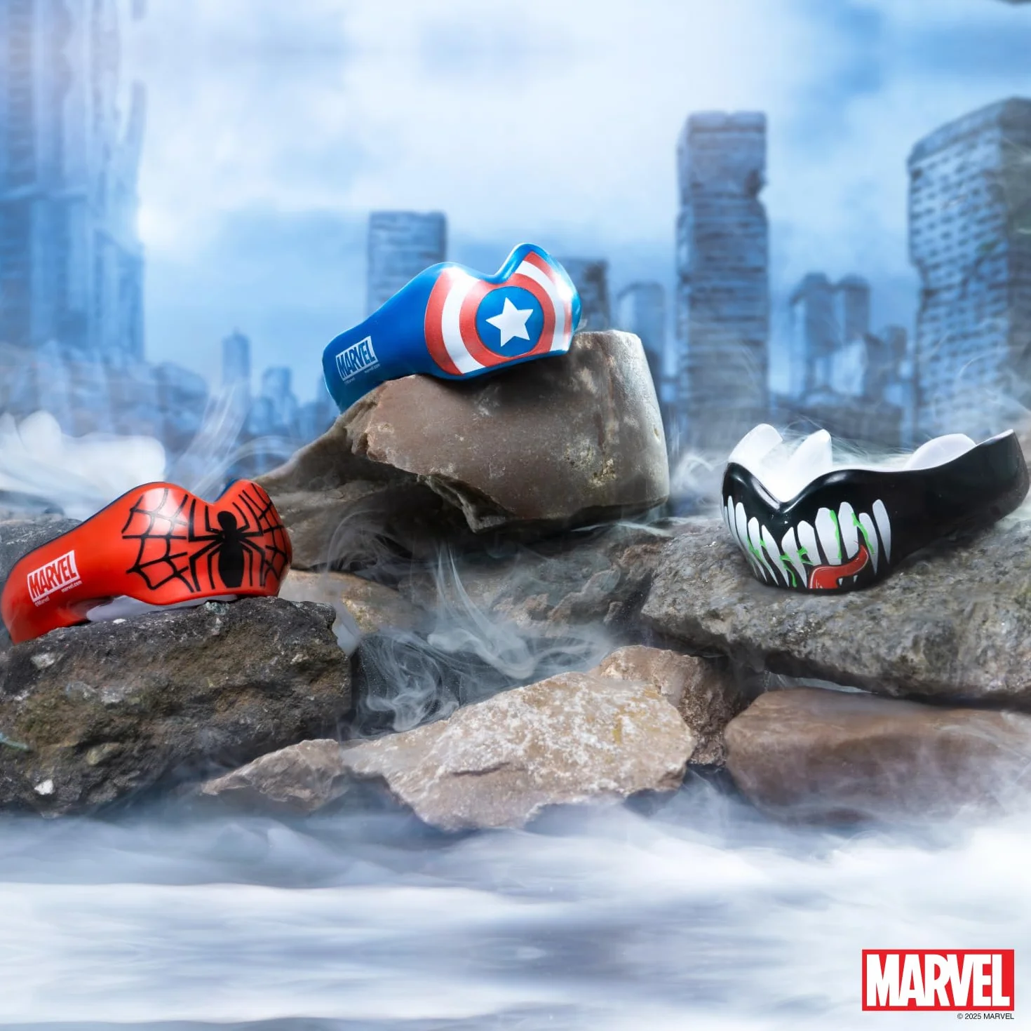 Marvel Venom Sports Ochraniacz na zęby do aparatów ortodontycznych, uniwersalny rozmiar, z etui, do boksu, MMA, rugby, sztuk walki, judo i wszystkich sportów kontaktowych