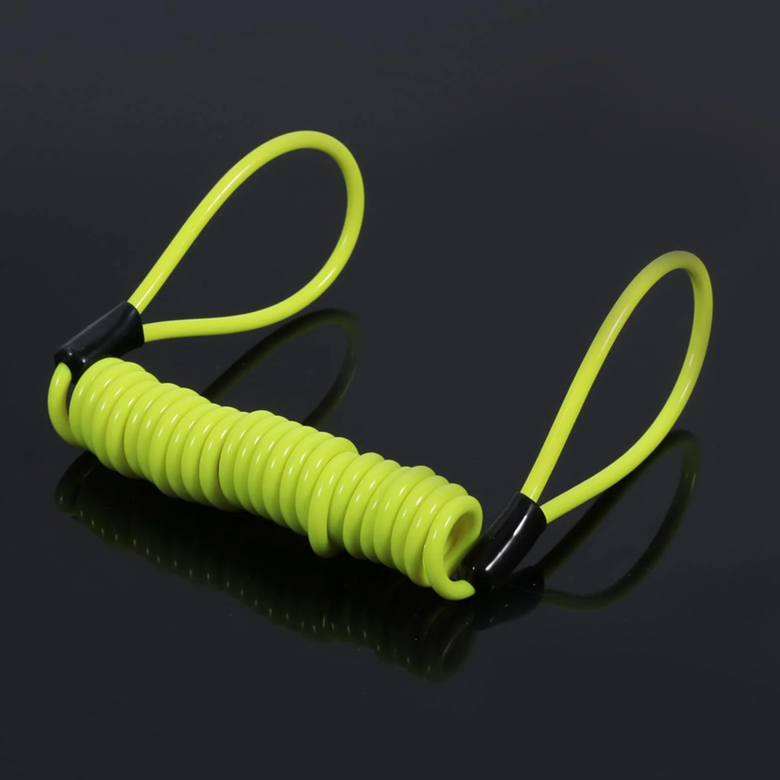 Elastyczny Kabel Przypominający o Blokadzie Tarczy, Sprężynowy Kabel Cewkowy Zabezpieczający Przed kradzieżą, z blokadą i Uchwytem (YELLOW)