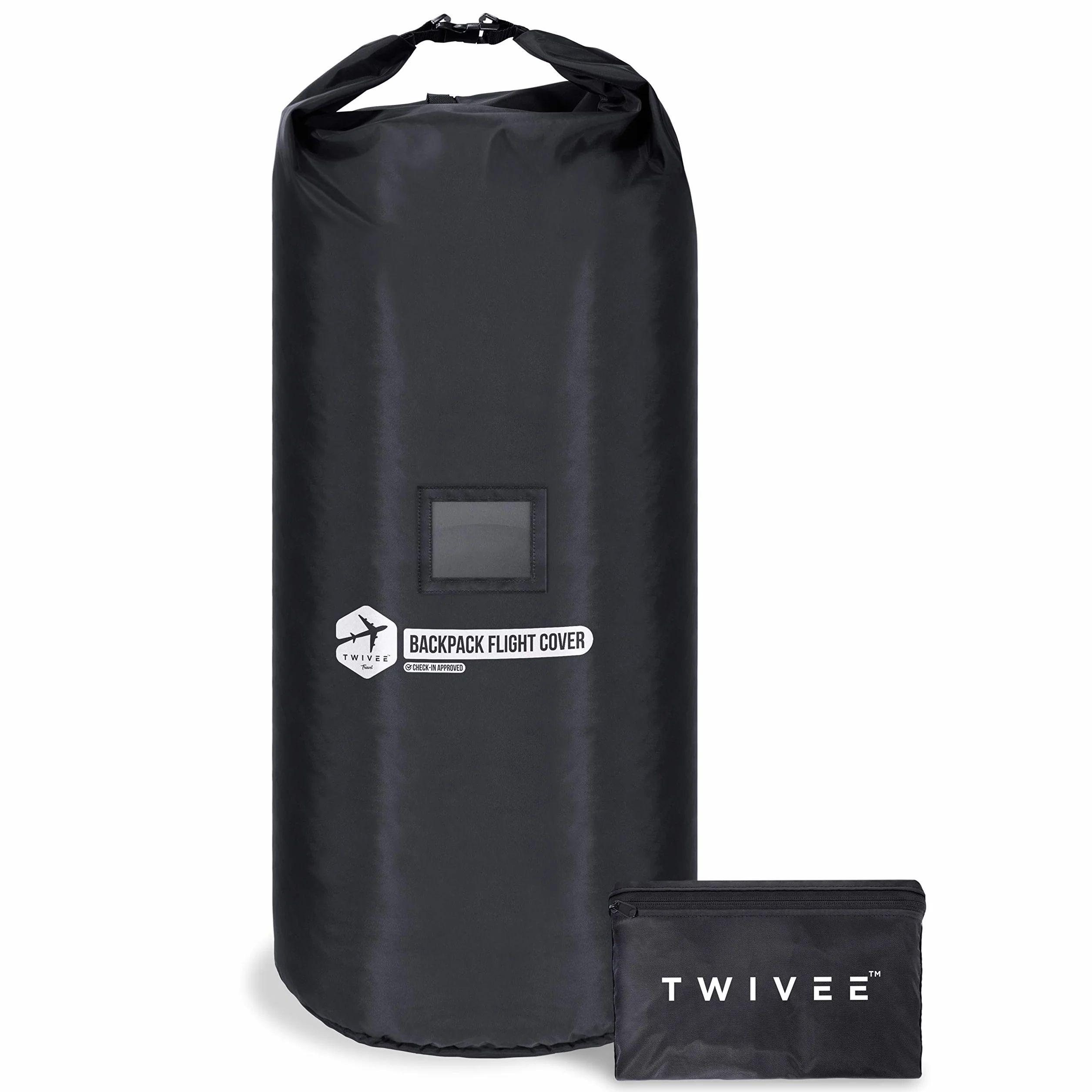 TWIVEE - 2 w 1 pokrowiec ochronny na plecak i ochrona przed deszczem – pokrowiec na plecak – samolot – elastyczny rozmiar – regulowana pojemność od 60 do 110 litrów – idealna do plecaka podróżnego