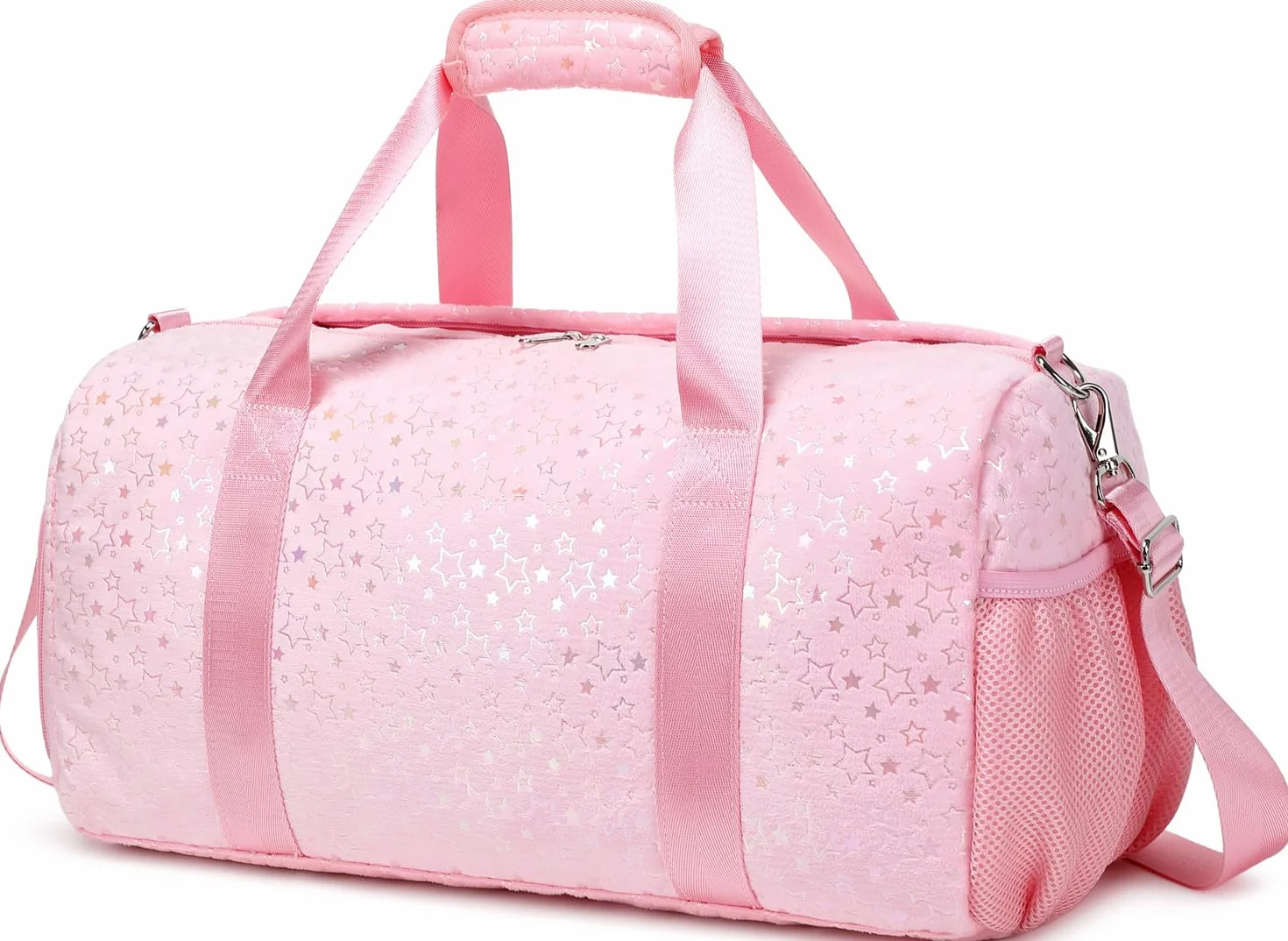 Torba sportowa torba na siłownię torba gimnastyczna torba do tańca dziewczyna torba na basen torba podróżna torba sportowa dziewczyna, Różowa gwiazda, 18”L*9.75”H*8”W, Walizka dziecięca