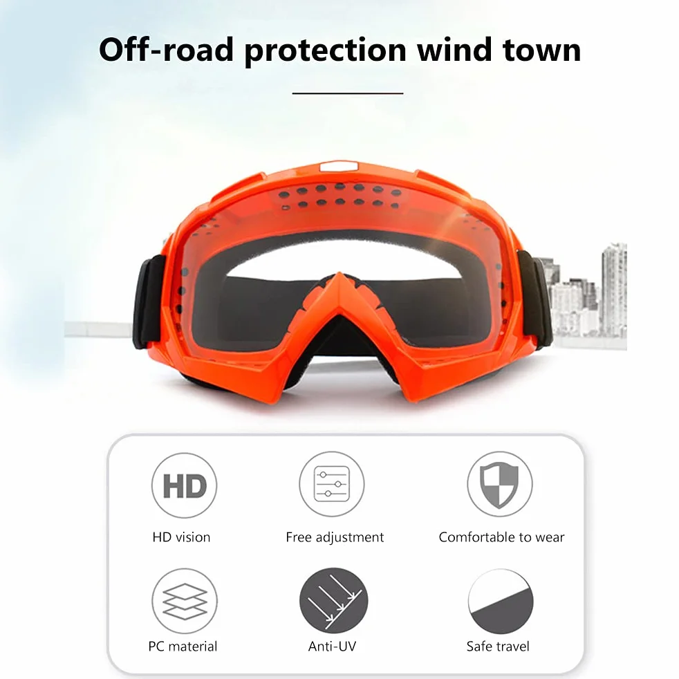 Motocykl ATV gogle motocrossowe ochrona UV okulary jeździeckie wiatroszczelne pyłoszczelne gogle narciarskie dla mężczyzn kobiet młodzieży dzieci