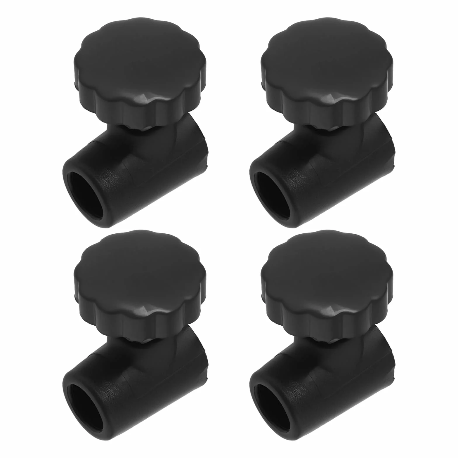 4 szt. Pokrętło zapasowe zamka okiennego do kampera, gałka blokady okna, pręt śliwkowy, gałka kompatybilna z poliplastikiem 10 mm do 12 mm, 10 x 12,7 x 24 mm, czarne