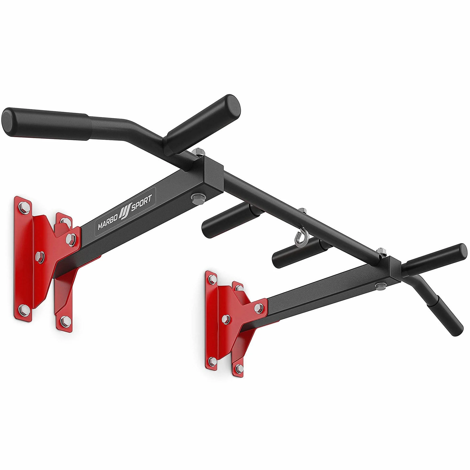 Marbo Sport, Drążek do podciągania MH-D202+, domowa hala gimnastyczna, Pull Up Bar, uniwersalny drążek ścienny i sufitowy z uchwytem na worek, sprzęt fitness do domu, sprzęt sportowy