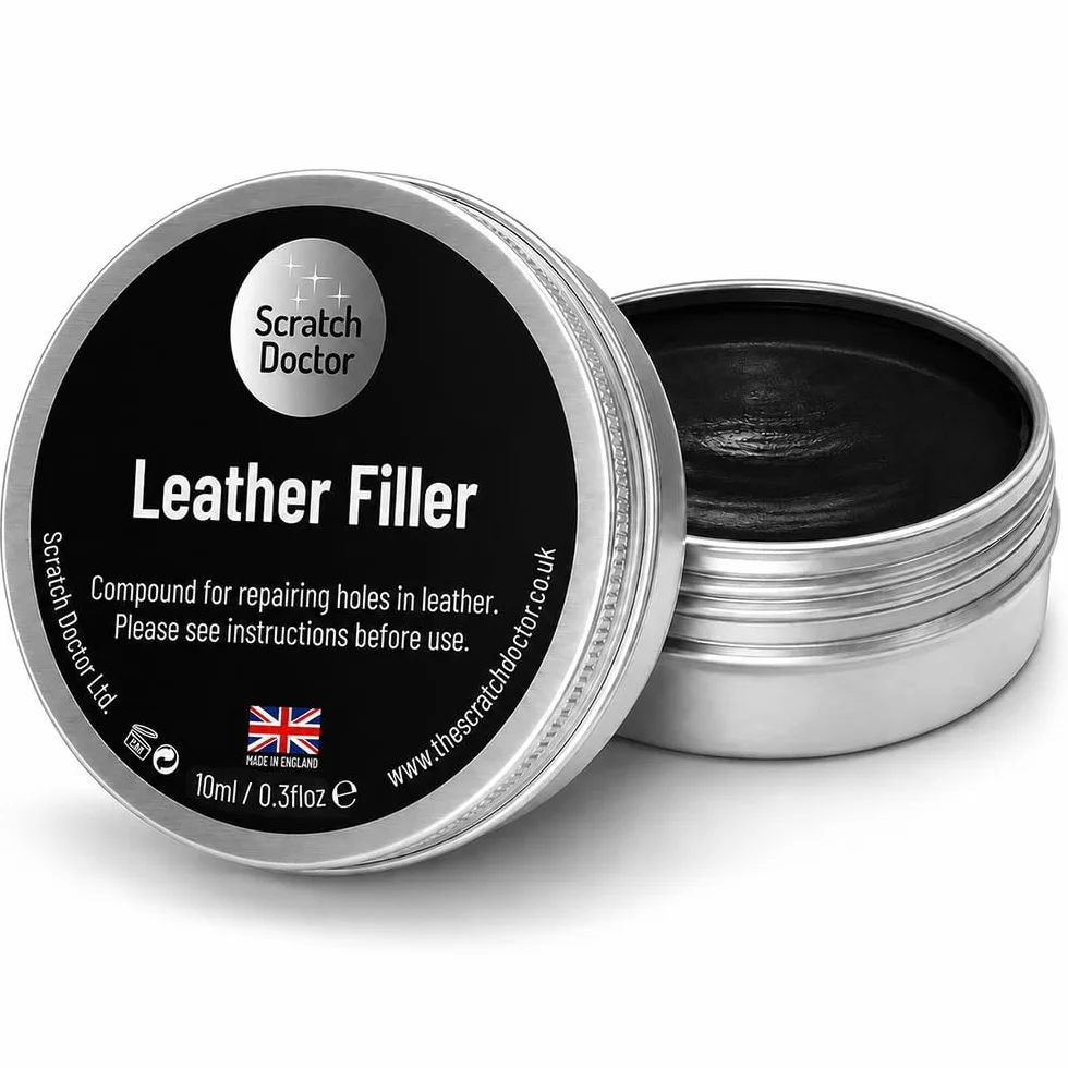 Scratch Doctor Leather Filler Repair Compound Fill Holes Pęknięcia Zadrapania Na Skórzane Meble Foteliki Samochodowe Buty i Torby (Czarny, 10 ml)