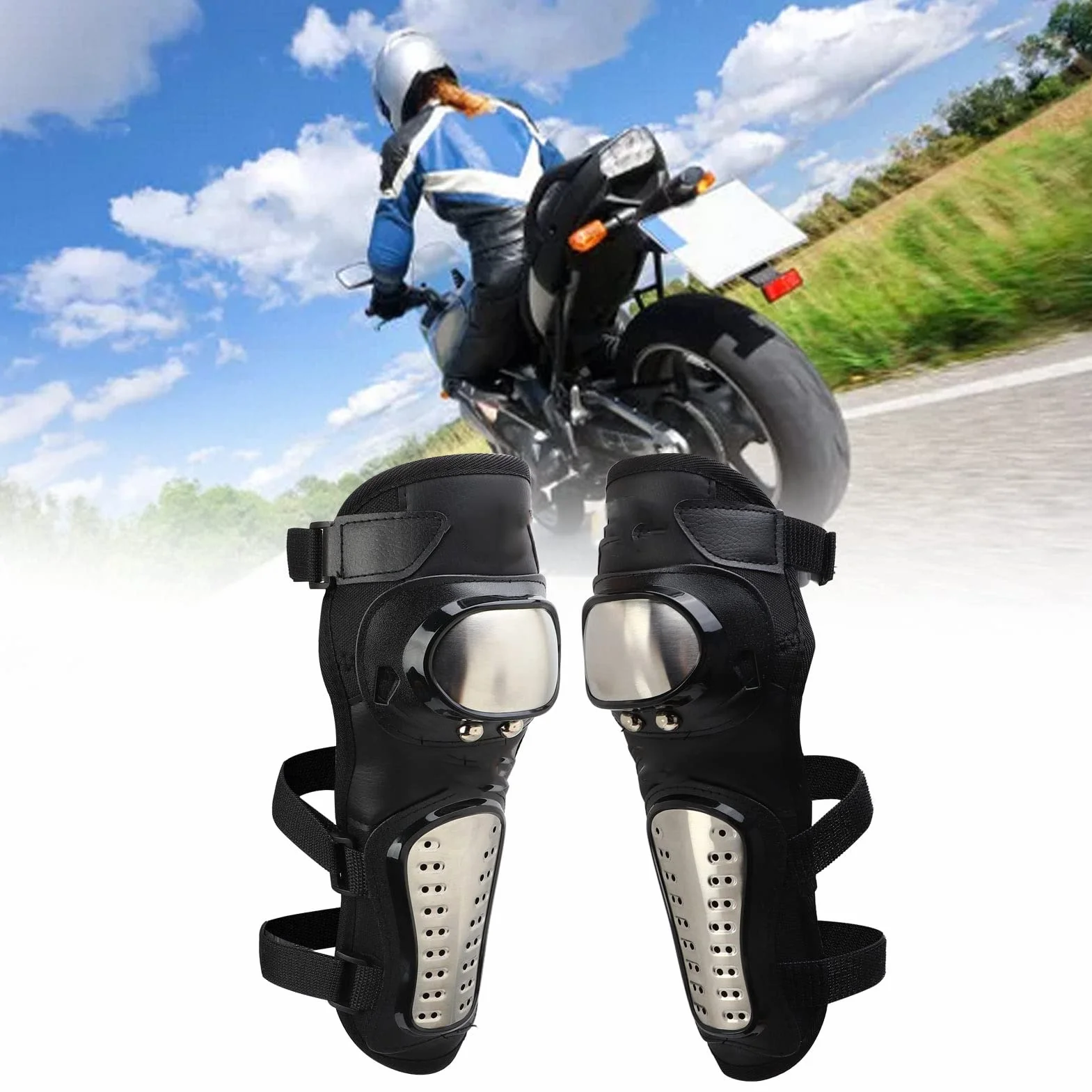 Generic Motocyklowe Ochraniacze na łokcie Elastyczny Sprzęt Wspomagający jazdę Zapobiegający Upadkowi dla Wszystkich Ludzi Guma PE Uniwersalna 1 para