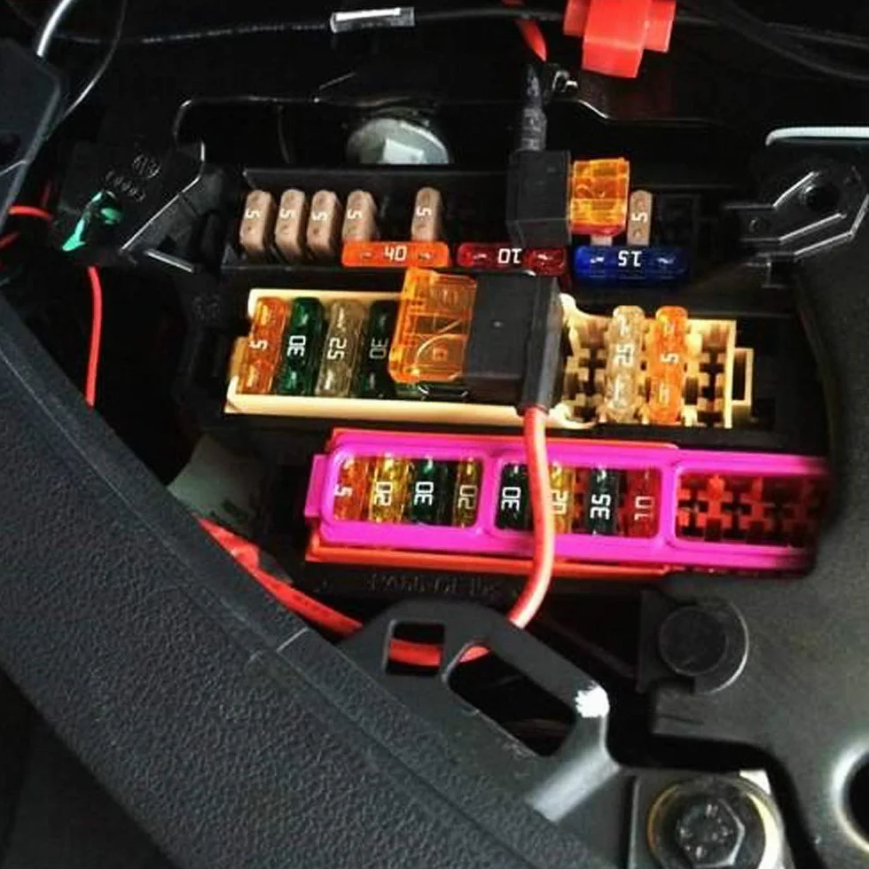 GTIWUNG Kran bezpiecznikowy 32 V, adapter bezpiecznikowy Add-a-Circuit, standardowy kran bezpiecznikowy, średni uchwyt bezpiecznika z wiązką przewodów (6 szt.)