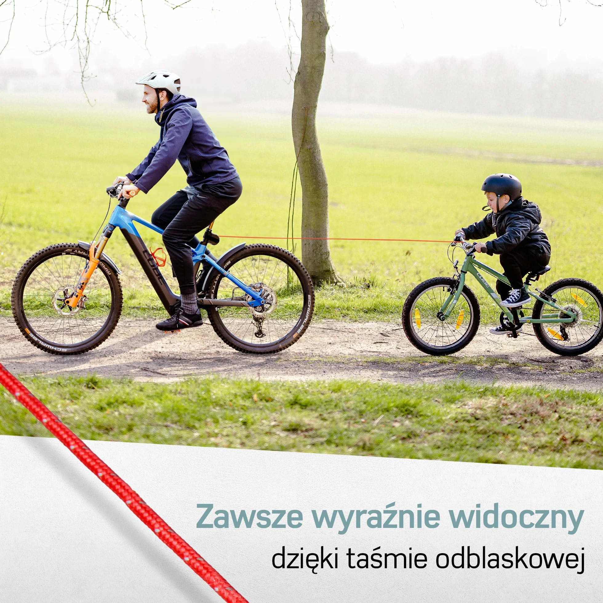 Borgen Lina holownicza do rowerów dla dzieci i dorosłych, Bezpieczne i Łatwe Łączenie i Rozłączanie, Nadaje się dla Woom, Udźwig do 120 kg, Uniwersalnie Pasująca.