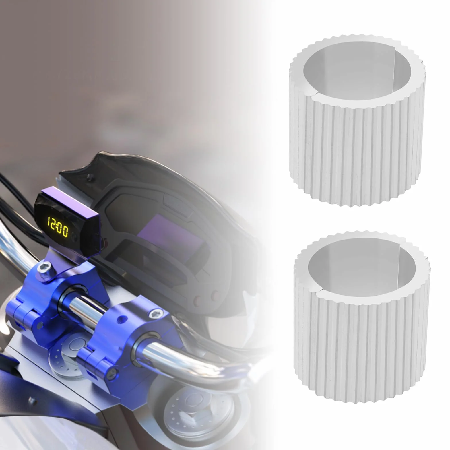 4 szt. podkładki na kierownicę rowerową ze stopu aluminium, podkładki dystansowe, konwersja 28 mm na 22 mm, uszczelka, srebrne