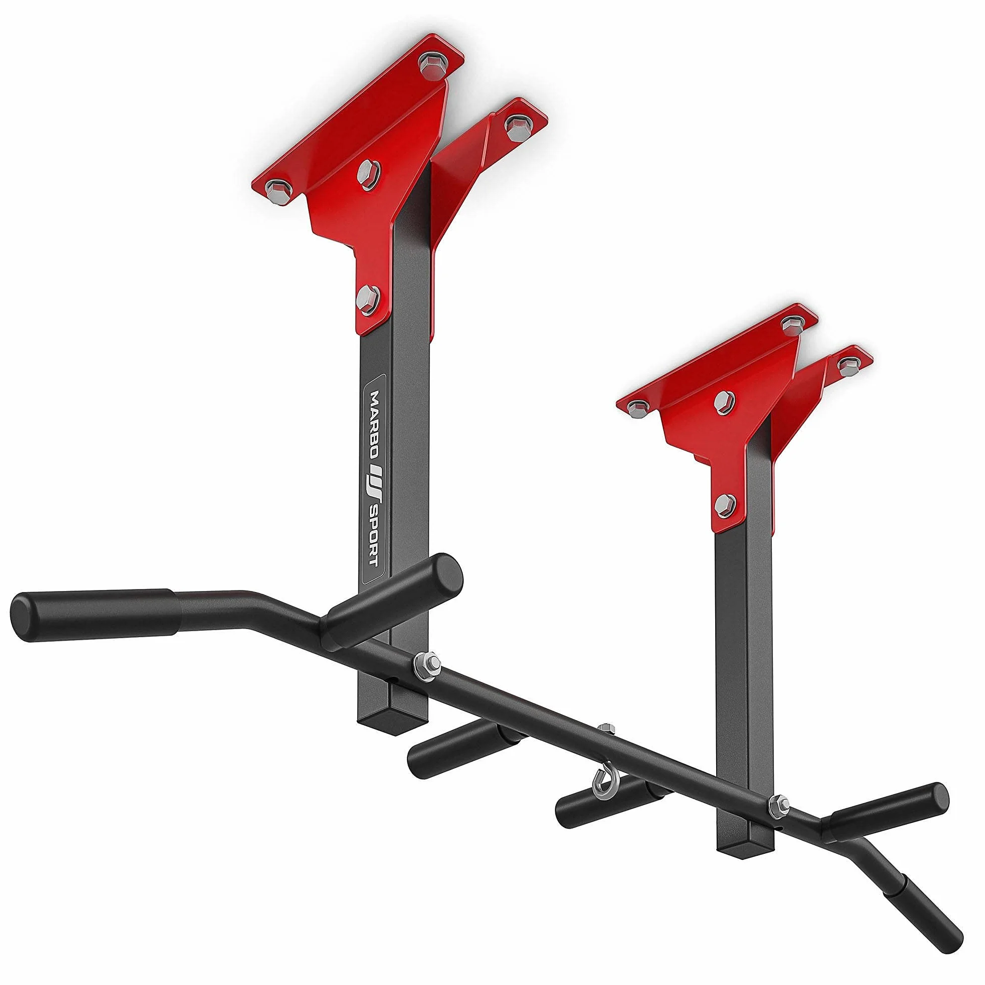 Marbo Sport, Drążek do podciągania MH-D202+, domowa hala gimnastyczna, Pull Up Bar, uniwersalny drążek ścienny i sufitowy z uchwytem na worek, sprzęt fitness do domu, sprzęt sportowy