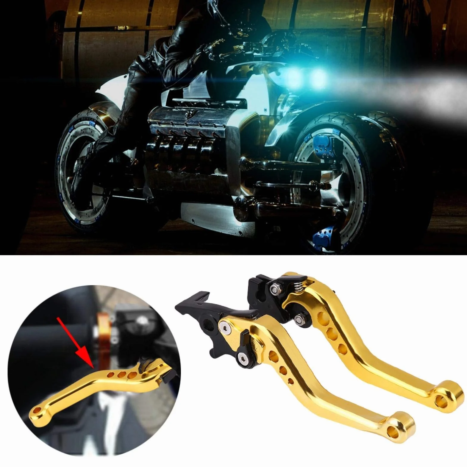 Dźwignia Hamulca Sprzęgła Para 22mm 7/8" CNC Aluminium Uchwyt Dźwigni Hamulca Bębnowego Sprzęgła Motocykla Uniwersalna Dźwignia Hamulca Sprzęgła Z Wyłączeniem YZF R125
