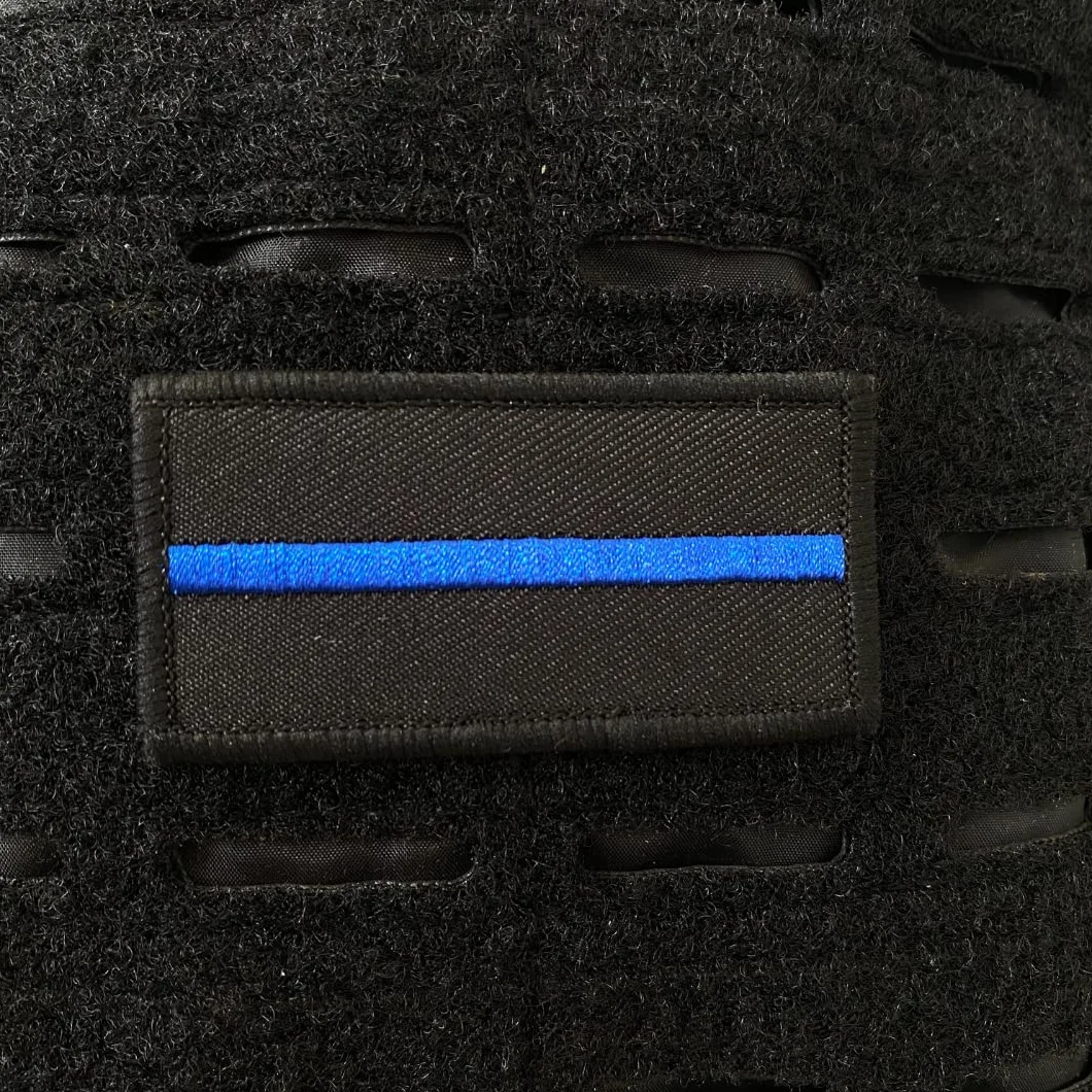 Thin Blue Line naszywka tekstylna z rzepem - policja - niebieska linia - policja - solidarność