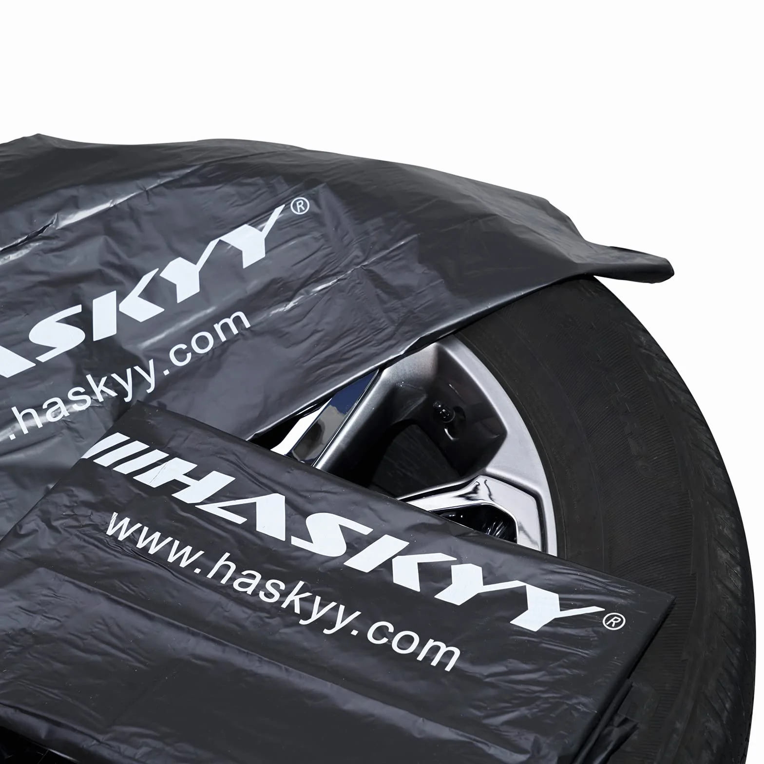 HASKYY XXL Zestaw worków na opony 4-częściowy 110x110cm do 22 cali Premium Pokrowce na opony, zestaw toreb do przechowywania, transportu i przechowywania opon - CZARNY
