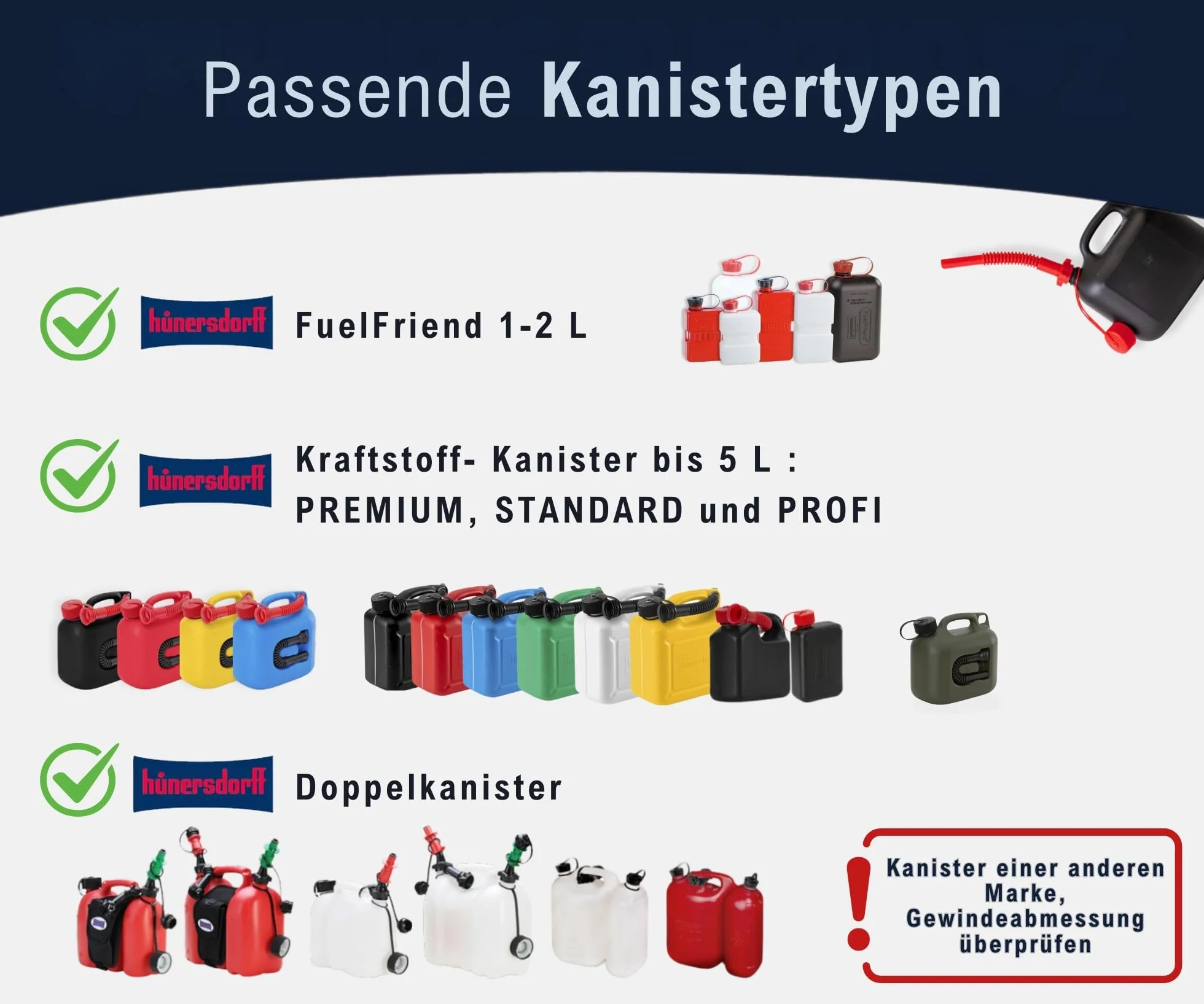 hünersdorff Rura odpływowa Premium Plus, benzynowa, elastyczna, do kanistrów na paliwo/podwójny + FuelFriend, z czerwoną nakrętką złączkową, czerwona