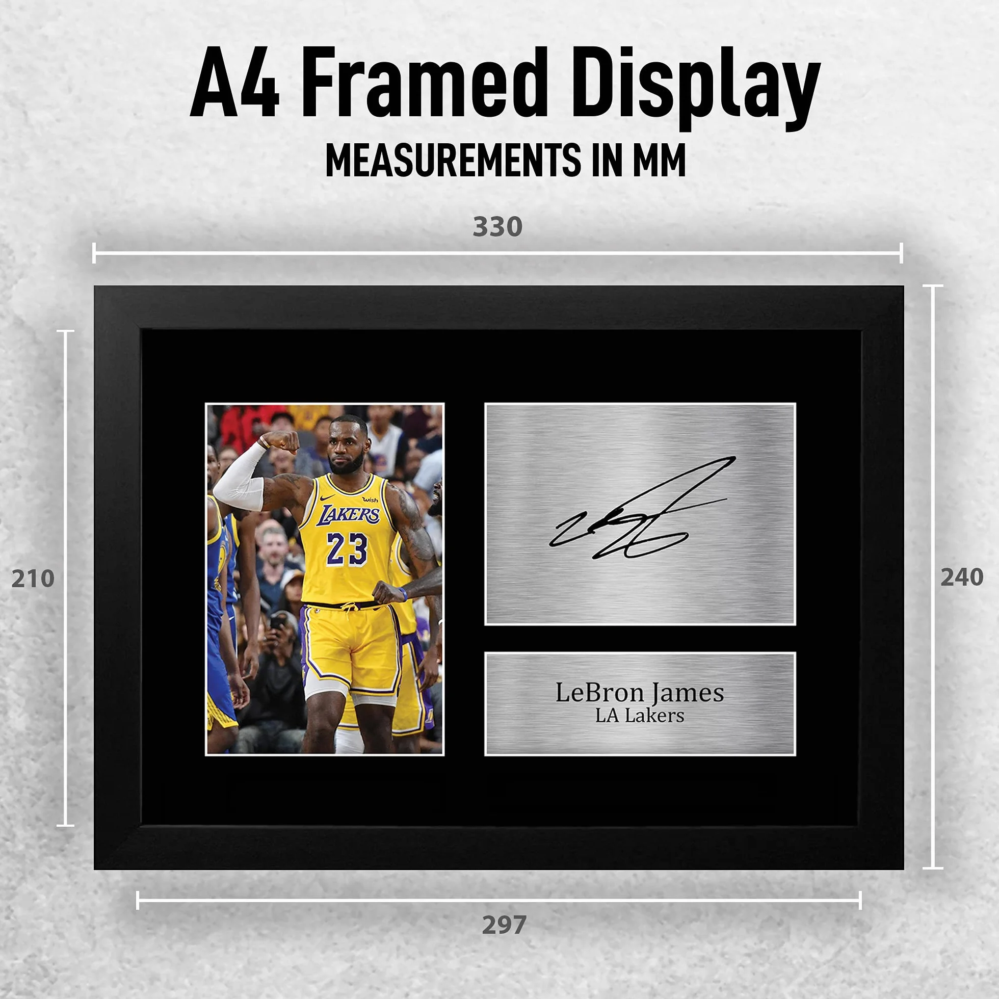 HWC Trading Lebron James Los Angles Lakers prezenty z nadrukiem podpisanym autografem dla fanów pamięci koszykówki - A4 oprawiony