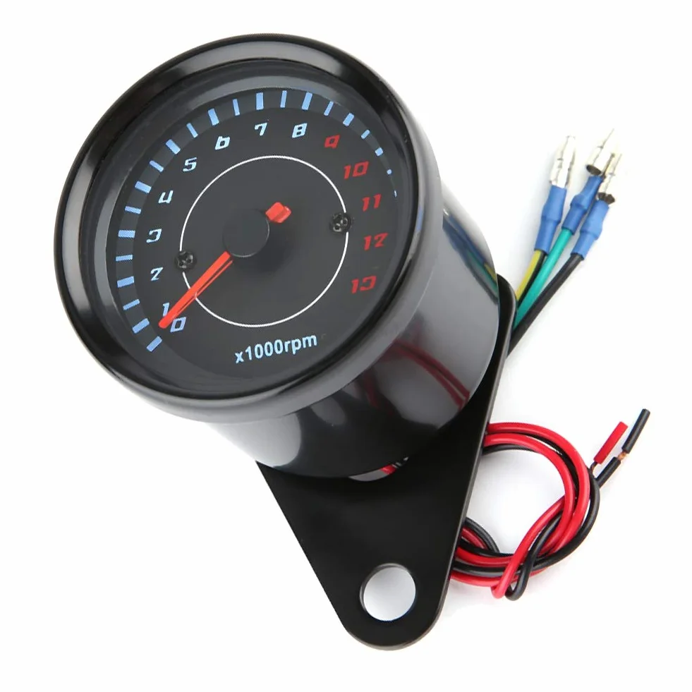 Obrotomierz elektroniczny-obrotomierz KIMISS Obrotomierz motocyklowy, uniwersalny obrotomierz DC 12V Podświetlenie LED Obrotomierz motocyklowy Elektroniczny obrotomierz Elektroniczny miernik