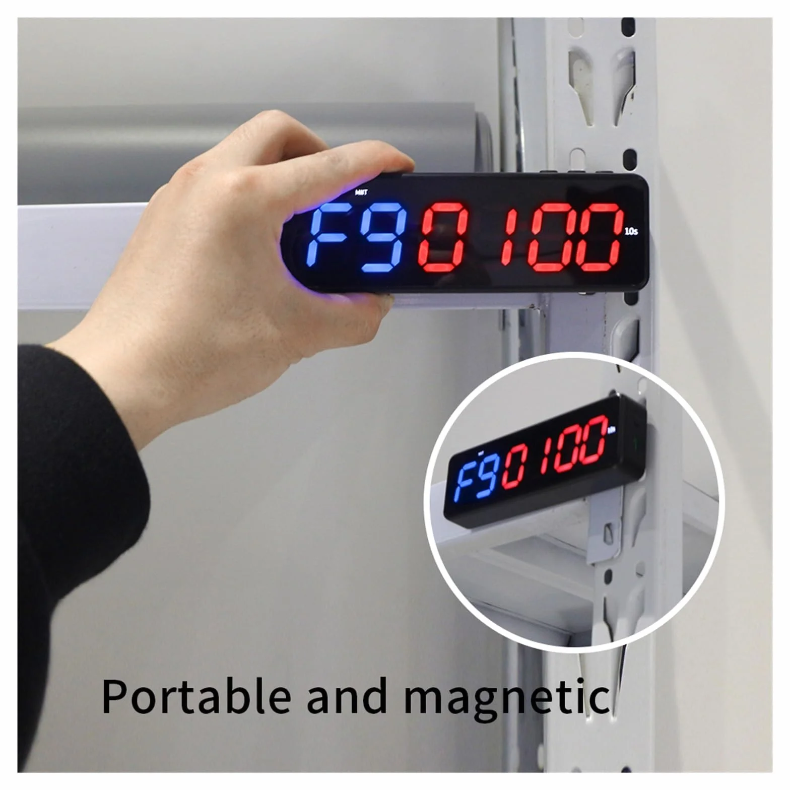 Timer do siłowni 1-calowy LED przenośny licznik interwałów na siłownię Timer fitness Odliczanie/góra Zegar stoper EMOM z bezprzewodową aplikacją Sterowanie z powrotem Wielofunkcyjny