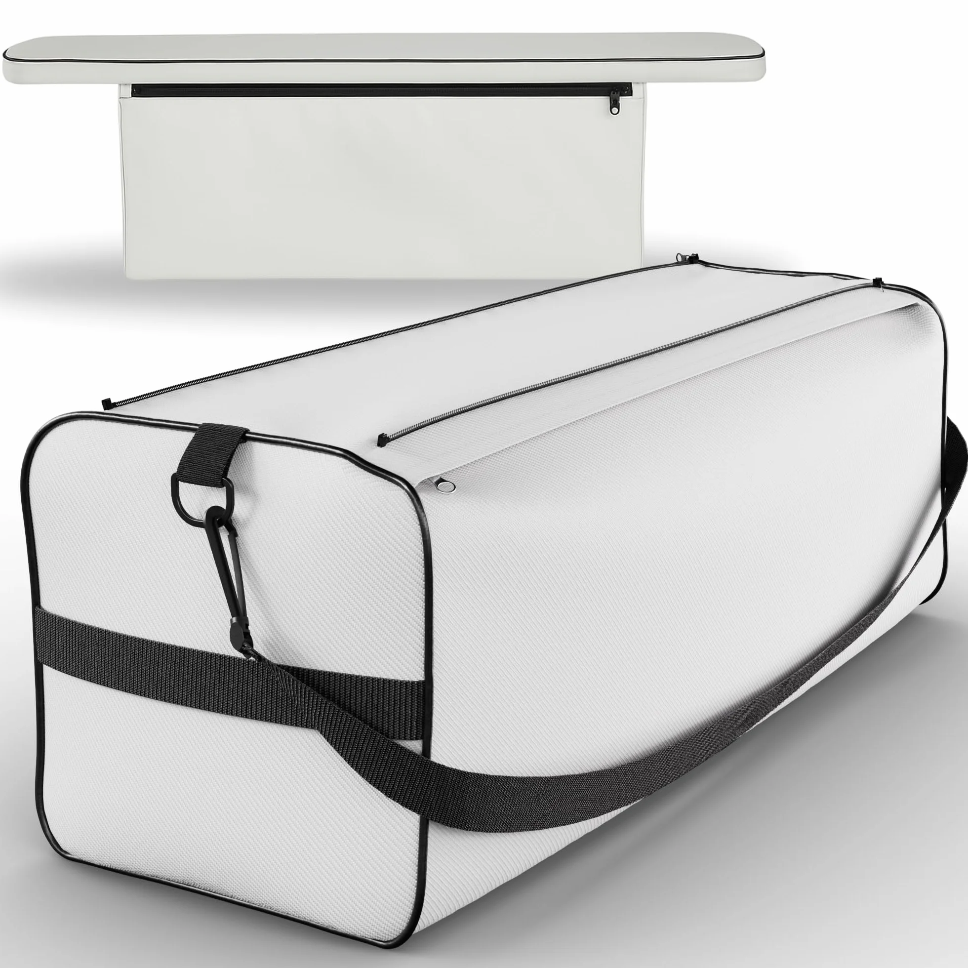 NEMAXX® Professional torba na ławkę 70 cm z poduszką – poduszka siedziska 2 w 1 i odczepiana torba do przechowywania oraz torba do łodzi z paskiem na ramię do pontonu 230 cm, wodoodporna