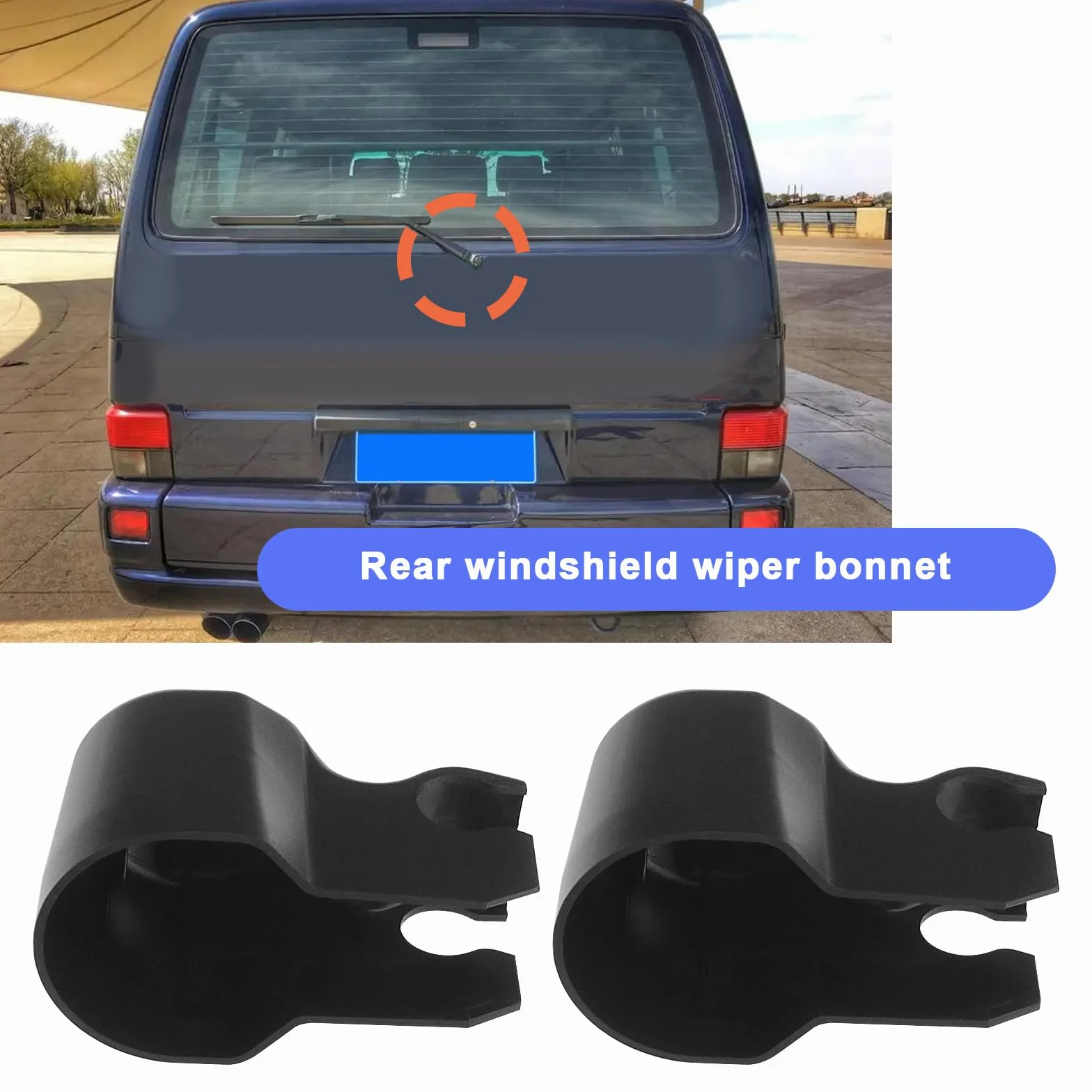 2 sztuki osłona na ramię wycieraczki tylnej szyby samochodowej 3A0955435 Kompatybilne z Transporter T4 części wycieraczki samochodowej z tworzywa sztucznego kolor czarny