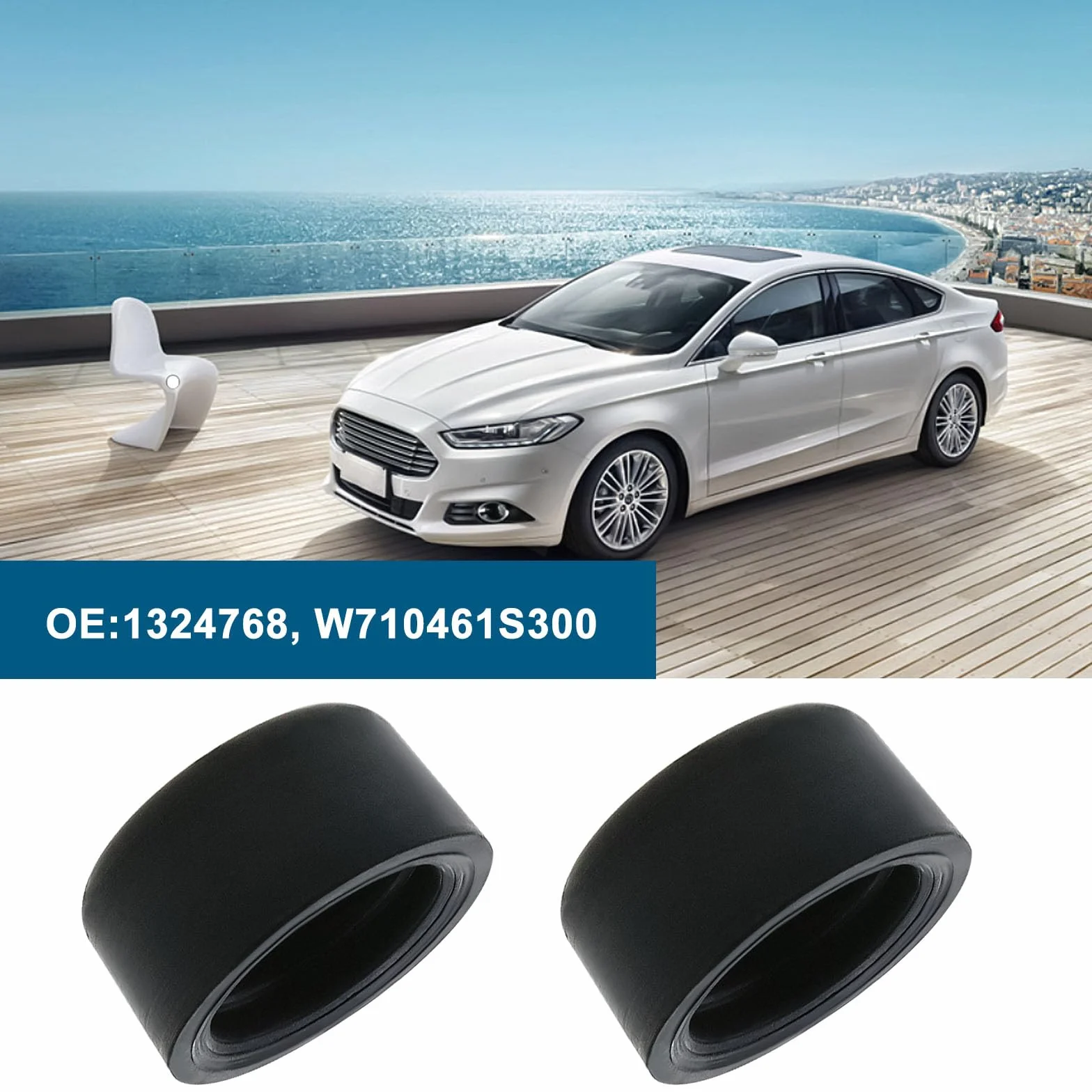 1 para przednich nasadek wycieraczek, nakrętek przednich wycieraczek, nakrętek kompatybilnych z Ford Focus Fiesta Edge C MAX 1324768 W710461S300